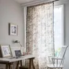 Curtain Flower Print Tassel Cotton Linen Semi-shading Blackout Simple Modern High Quality Bay Window Built-in Printed Hooks