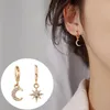 Hoop Earrings & Huggie Fashion Classic Geometric Ladies Pendant Star And Moon Asymmetrical Female Luxury Jewelry Easy To Match