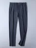 Pantaloni da uomo Pantaloni estivi traspiranti da uomo Pantaloni da uomo in nylon allungato di seta slim da uomo Pantaloni lunghi dritti casual da uomo d'affari 230311