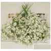 Fleurs décoratives couronnes jolies 10pcs / lot gypsophile babyes respiration artificiel faux plante de soie décoration de mariage à la maison dhyuv