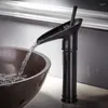 Grifos de cocina Lavabo negro cepillado Grifo de baño en forma de bambú Mezclador de fregadero monomando Montado en cubierta fría Antiguo