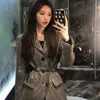 Womens Suits Blazers Korean Women Houndstooth Sequin Loose Casual Notched Collar Long Sleeve Single-breasted Office Lady Female Suit Jacket