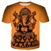 Heren t shirts 2023 zomer ganesh t-shirt olifant-kop hindoeïsme god ganesha 3d geprint shirt mannen vrouwen mode casual streetwear t-shirts