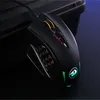 n Impact M908 Wired Laser Gaming Mouse 12400 DPI com 19 botões programáveis ​​e RGB LED alta precisão para MMO