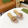 Women's flat slippers new real belt buckle outdoor fashion sandals large size 35-43