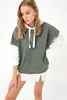 Women's Hoodies & Sweatshirts WOMEN COLOR BLOCK OVERSIZED HOODED SWEATSHIRT SUITABLE FOR COMFORTABLE DAILY USE HAS A SOFT TISSUE SEASON