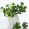 Decorative Flowers 6 Heads Artificial Lotus Succulent Plants Home El Christmas Potted Green Floral Arrangement