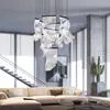 Lustres Duplex Escalier LED Pendentif Lumières Haute Qualité Acrylique Abat-jour Mode Moderne Nordique El Lobby Villa Art Déco Luminaire