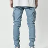 Designer de mode Hommes Jeans Pantalon Casual Coton Denim Pantalon Multi Poche Cargo Style De Mode Crayon Poches Latérales