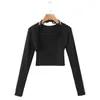 Kvinnors blusar Autumn Long Sleeve Top Sexig White Crop Topps Women 2023 mode korean casual camis set eleganta skjortor för