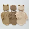 Rompers born Baby Autumn Knit Jumpsuit For Boy And Girl Baby Cute Hat Sweater Romper Long Sleeve born Baby Clothes Outfits 230311