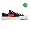 2023 Luxurys 캐주얼 신발 척 70 x Comme Mens 디자이너 스니커즈 Hi Ox White Black Red Midsole Blue Quartz CT 패션 아파트 여성 트레이너 EUR 35-44