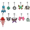 Navel Bell Button Rings Bk10001 Belly Ring Mix 10 Styles Aqua.Colors Pcs Crown Owl Heart Gun Skl Drop Delivery Jewelry Body Dhgarden Dhmwr