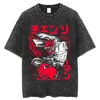 Kadın Tshirt Harajuku Chainsaw Adam Gömlek Erkek Hip Hop Vintage Washed Büyük Boy Anime Gömlek Kadınlar Sokak Giyim EES 100 Pamuk Gömlek 230311