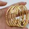 Bangle 6 peças de clássico Etiópia 5mm Dubai Feminino Festa de Bracelete de Ouro Garda Africana Indian Ball Bracelet Middle Oriente Casamento 230310