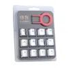 N OEM -profilelektropläterad metallstruktur KeyCap Backlight KeyCap för Cherry MX Mechanical Gaming Keyboard Silver Keycaps