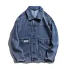 Herrjackor mode Jean Jacket Män stänger av krage denim ytterkläder bomullsbomber denim jacka män vintage jean rockar streetwear 230311