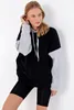 Women's Hoodies & Sweatshirts WOMEN COLOR BLOCK OVERSIZED HOODED SWEATSHIRT SUITABLE FOR COMFORTABLE DAILY USE HAS A SOFT TISSUE SEASON