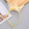 16062 Baby Girl Hair Clasp Quicksand Stars Pailletten Cat Ears Crown Hairhoop Kids Haarband Hoofdband Princess Child Dance Performance Hair Accessoire