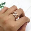 Wedding Rings Fashion Ring Sieraden Betrokkenheid Micro-set Zirkoonbelofte Rose Gold Crystal Elegance 2023 Uniek meisje