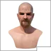 Party Masks New Movie Celebrity Latex Mask Breaking Bad Professor Mr. White Realistic Costume Halloween Cosplay Props X0803 Zlnewhom DHPLW