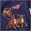 Robes de fille Filles Jum mètres de Noël broderie cerf père Noël mode enfant en bas âge vêtements pour enfants vente à manches longues costume goutte Dhzi5