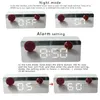 Horloges Accessoires Autre Grand Affichage Miroir LED Réveil Numérique Veilleuses Applique Murale Multifonction Table Montre USB/