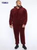 Herrspårsperioder Yesmola Spring Autumn Velvet Sport Suit Man Plus Velor Thick Hoodies Panties Warm Sweatshirt Sportkläder Tracksuit Set 230311