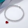 S925 STERLING Gümüş Aşk Bileklik Bileklik Tasarımcı Mücevherleri Güzel Mavi Pembe Kırmızı Kalp Kolye Tenis Bilezikleri Kadınlar İçin