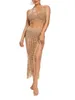 Damenbadebekleidung Damen Sexy Sheer Hollow Out Beach Maxi Strickrock Split Quasten Beachwear Sommer Crochet Cover Up Röcke 2021 Heißer Verkauf Y2303