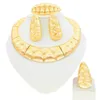Hochzeit Schmuck Sets est Luxus Brasilien Gold Überzogene Schmuck Set Damen Exquisite Halskette Ohrringe Ring Armband Geschenk H00103 230310
