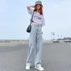 Women's Jeans Straight Leg Jeans Women Female Clothing Women's Pants Y2k Jeans Woman High Waist Vintage Clothes Denim Korean Fashion Blue 230311