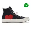 2023 Luxurys 캐주얼 신발 척 70 x Comme Mens 디자이너 스니커즈 Hi Ox White Black Red Midsole Blue Quartz CT 패션 아파트 여성 트레이너 EUR 35-44