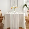 Chiffon Table Runner wedding party table cloth with silk ribbon for wedding decoration