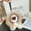 Keychains Real Small Lion Pendant Keychain Women Cute Toy Car Key Bag Charm Ornaments Metal Ring Genuine Kids Plush GiftsKeychains