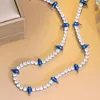 سلاسل Beaqueen Trend Neck Jewelry for Women Blue Marquise Garquise Cut Cz round Tennis Hippop Cocktail Party Nnedlaces N029