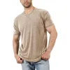 Hommes t-shirts solides hommes Shrit haut d'été t-shirts vêtements amples col rond manches courtes décontracté hauts mâle