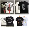 T-shirts pour hommes Polos Designer Mens Skull Diamond t-shirts Manches courtes Marque Printemps et été haute O-Neck Qualité Skulls TShirt tees # P13