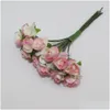 Dekorativa blommor kransar 144st konstgjorda dubbla rosa papper för DIY bröllopsfest släppleverans 202 DHEBC