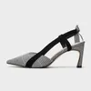Dress Shoes The Summer 2023 Style Pointy Plaids High-heeled Sandals With Bows For Women's Go Strap-heeled