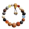 Pulseras Pulsera de dieciocho semillas del templo Lingyin, cuentas de Buda con múltiples tesoros, oficina de logística, Xingyue Bodhi, cuerda de Hangzhou, mano femenina