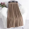 Skirts Spring And Autumn 2023 High Waist Mid Length Large Hem Skirt Pleated Pengpeng Umbrella Women