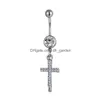 Navelklockknapp ringer D0334 Butterfly Style Belly Ring Clear Color Drop Delivery Jewely Body Dhgarden Dhwgg