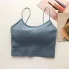 Débardeurs pour femmes OUMEA Femmes Été Coton Crop Tricoté Dos Nu Col en V Couleur Unie Débardeur Sans Manches Gilet Sportif Avec Coussinets De Barre Détachables Soutien-Gorge