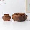 Bowls Wood Salad Bowl Large Capacity Portable Tableware Soup Snack Ramen For Home