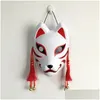 Party Masks Hand Painted Updated Anbu Mask Japanese Kitsune Fl Face Thick Pvc For Cosplay Costume 220715 Drop Delivery Home Garden F Dhucg