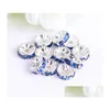 Bijoux Métaux Perles Lâches Entretoise Cristal Strass Convient Pour Bracelet Boucles D'oreilles 8Mm 200Pcs Drop Delivery Événements De Fête De Mariage Ac Dh4Vc