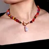 Подвесные ожерелья Meetvii богемия красочные гравийные акриловые камни бусины для женщин модные цветочные украшения для оболочки украшения