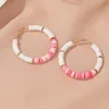 Hoop oorbellen Huggie 2023 Trend Multicolor groot voor vrouwen Mode Vrouwelijke sieraden Polymeerklei losse spacer kralen Koreaans