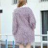 Women's Jackets Style Imitation Fur Coat Medium Long Hairy Thickened Purple Female Autumn And Winter